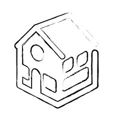 house property icon over white background. real estate design. vector illustration