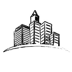 Obraz premium city buildings icon over white background. vector illustration