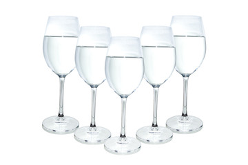 Water in glass isolated on white background