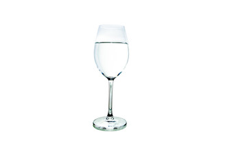 Water in glass isolated on white background