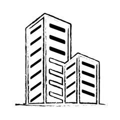 city buildings icon over white background. vector illustration