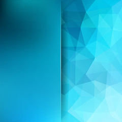 Obraz premium Background made of blue triangles. Square composition with geometric shapes and blur element. Eps 10