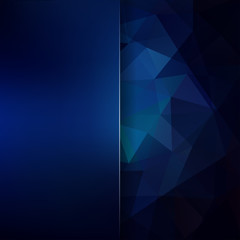 Obraz premium Background of dark blue geometric shapes. Blur background with glass. Colorful mosaic pattern. Vector EPS 10. Vector illustration