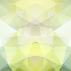 Fototapeta premium Background made of yellow, white, green triangles. Square composition with geometric shapes. Eps 10