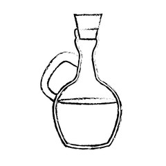 silhouette of bottle of olive oil icon over white background. vector illustration
