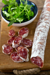 spanish salami and rucola