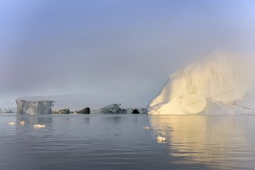 beautiful icebergs on arctic ocean, Greenland