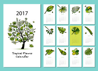 Tropical tree, calendar 2017 design