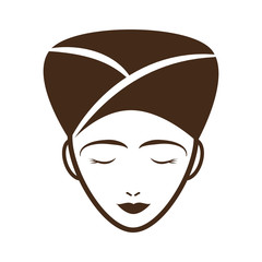woman with towel on head spa icon image vector illustration 