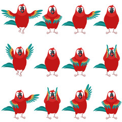 Flat set of Macaw icons