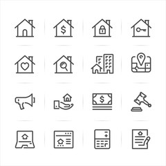 Real Estate icons with White Background 