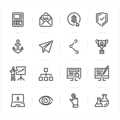 Fototapeta premium SEO and Internet icons with White Background 