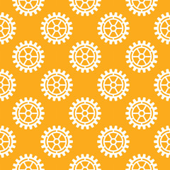 Vector gears icons seamless patterns