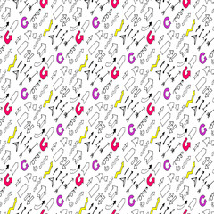 Doodles seamless pattern vector