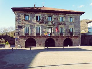 Elizondo Village Townhall Baztan Valley Navarra Spain Autumn 2016