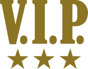 Golden VIP with golden stars