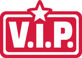 Red VIP sign with star
