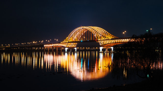 Banghwa Bridge at Night (Seoul, South Korea)
