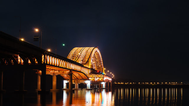 Banghwa Bridge at Night (Seoul, South Korea)