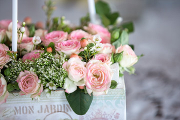 box with flowers