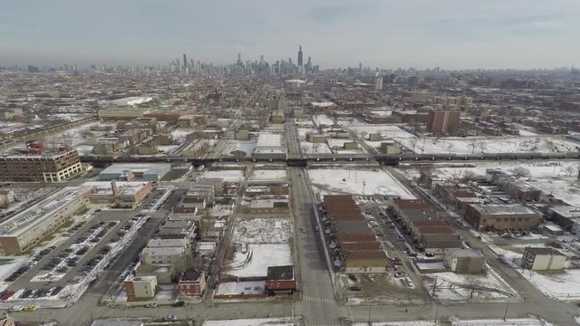 Chicago Skyline Winter Aerial 3.mov