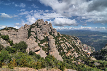 Benedictine abbey Santa Maria de Montserrat  on the mountain of Montserrat
