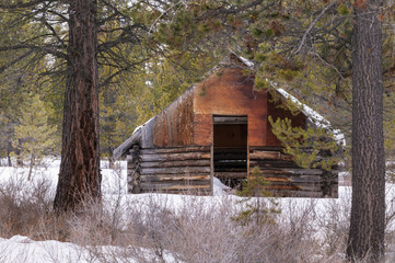 Abandoned Rural Home in the Winter Snow