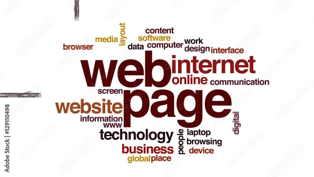 Poster web page animated word cloud.