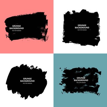 Set of black paint, ink background, design element, place for text, advertisement, information, quote.