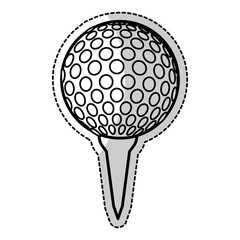 sticker of golf ball icon over white background. vector illustration