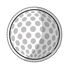 sticker of golf ball icon over white background. vector illustration