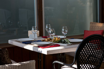served table in a restaurant