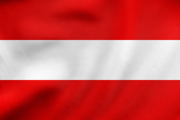 Flag of Austria waving, real fabric texture