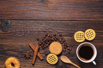Coffee and various cookies