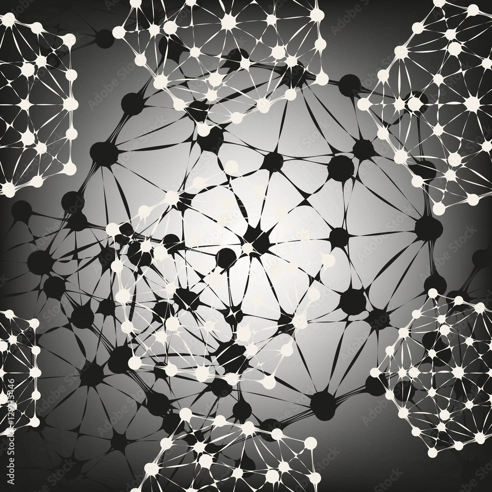 Poster abstract creative concept vector pattern background of geometric shapes the lines connected to point