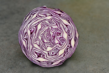 Fototapeta premium Red cabbage isolated on black