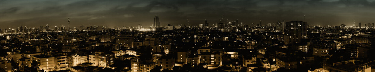A Panorama of the Bangkok Skyline