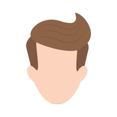 man face with hipster hairstyle icon over white background. colorful design. vector illustration