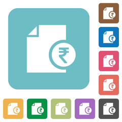 Indian Rupee report square flat icons
