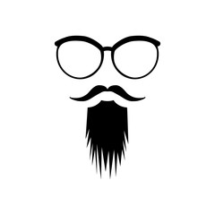 glasses and mustache icon over white background. hipster style design. vector illustration