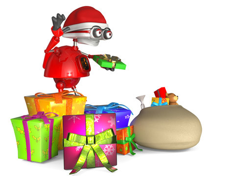santa robot walking