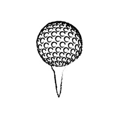 golf ball icon over white background. sport equipment. vector illustration