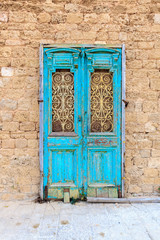 Ancient blue door