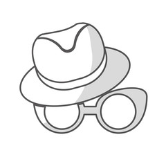 hat accessory and glasses icon over white background. hipster style design. vector illustration