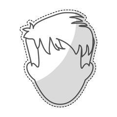 man face with hipster hairstyle over white background. vector illustration