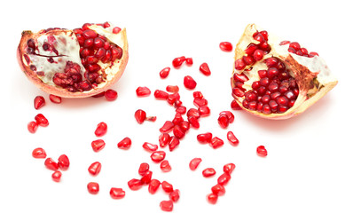 Pomegranate on a white background