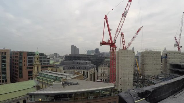 London City construction site overview timelapse 4K