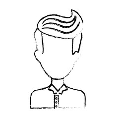 man face with hipster hairstyle over white background. vector illustration