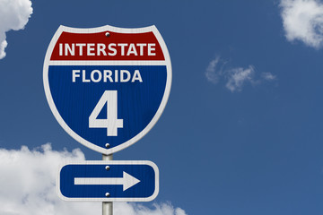 USA Interstate 4 highway sign