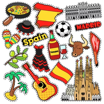 3D Spain Scrapbook Stickers